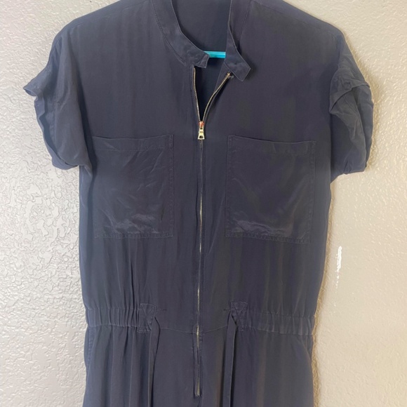 Designer Silk Jumpsuit in Navy - Picture 4 of 5